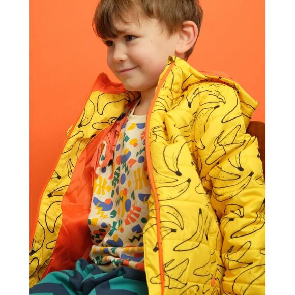 Childrens Indikidual Yellow Banana Print Padded Jacket (MSRP $110) Size 8/9Y - Picture 4 of 5